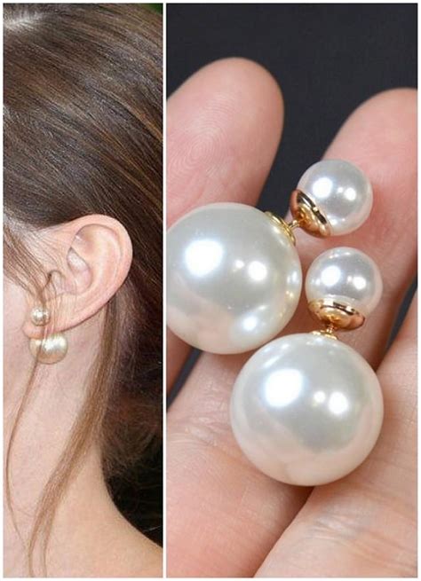 double ball stud earrings dior|Dior pearl earrings.